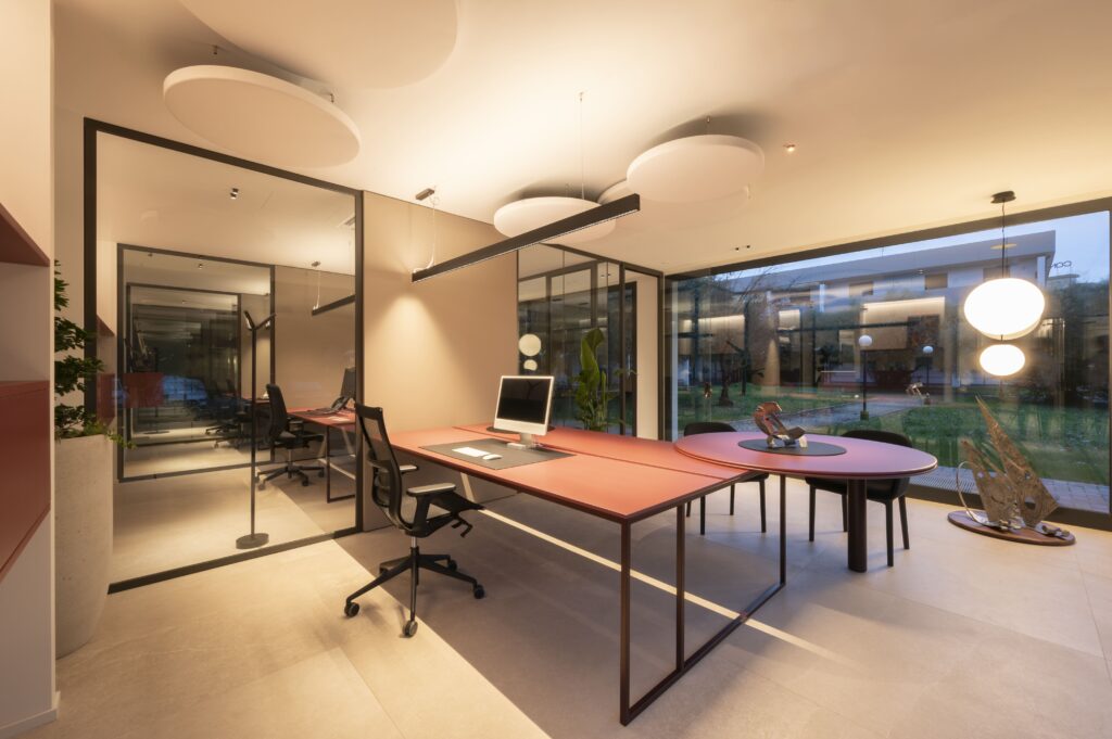 Dettaglio interior design per ambiente di lavoro contemporaneo